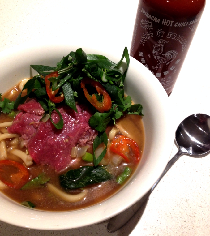 Beef and Miso Udon Soup
