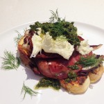 Savoury French Toast with Grilled Radicchio, Pancetta and Salsa Verde